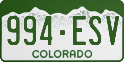 CO license plate 994ESV