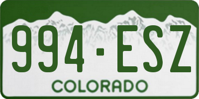 CO license plate 994ESZ