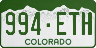 CO license plate 994ETH