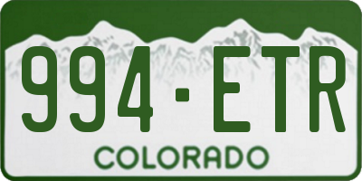 CO license plate 994ETR