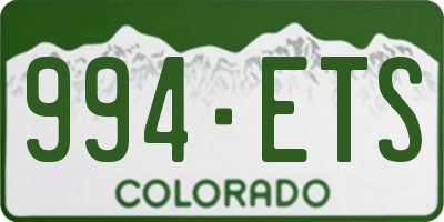 CO license plate 994ETS
