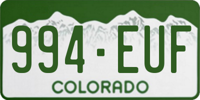 CO license plate 994EUF