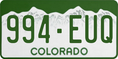 CO license plate 994EUQ