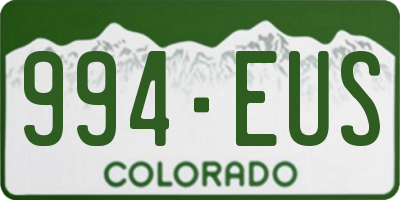CO license plate 994EUS