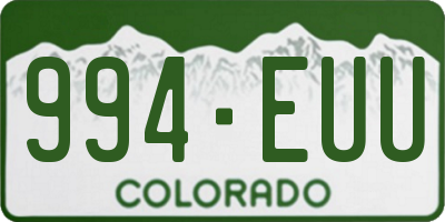 CO license plate 994EUU