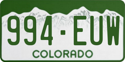 CO license plate 994EUW