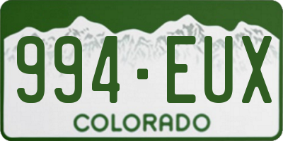 CO license plate 994EUX