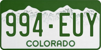 CO license plate 994EUY