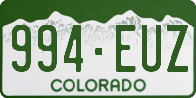 CO license plate 994EUZ
