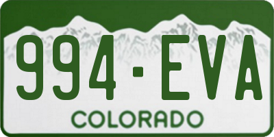 CO license plate 994EVA