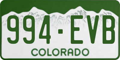 CO license plate 994EVB