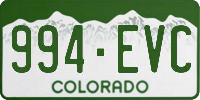 CO license plate 994EVC