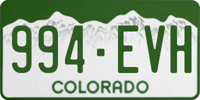 CO license plate 994EVH