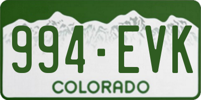 CO license plate 994EVK