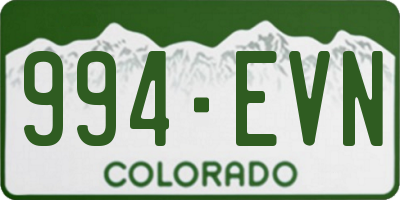 CO license plate 994EVN