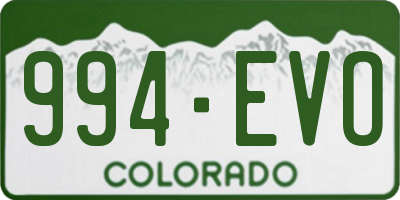 CO license plate 994EVO