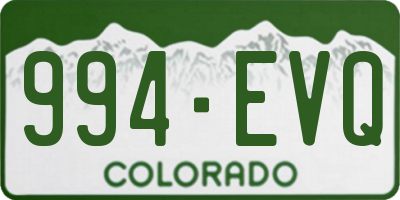 CO license plate 994EVQ