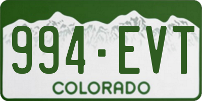 CO license plate 994EVT