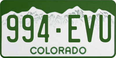 CO license plate 994EVU