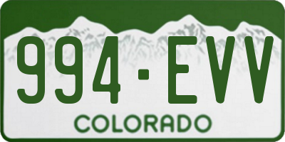 CO license plate 994EVV