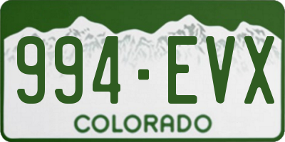 CO license plate 994EVX