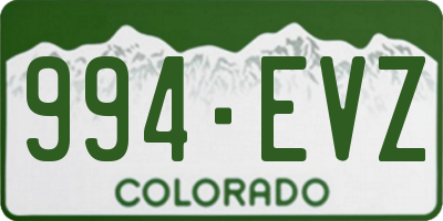 CO license plate 994EVZ