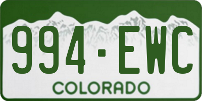 CO license plate 994EWC