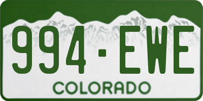 CO license plate 994EWE