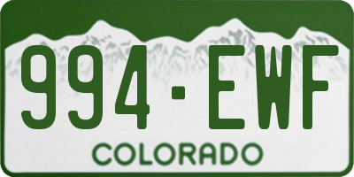 CO license plate 994EWF