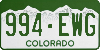 CO license plate 994EWG
