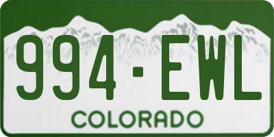 CO license plate 994EWL