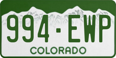 CO license plate 994EWP