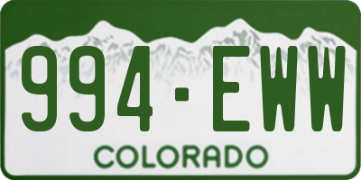 CO license plate 994EWW