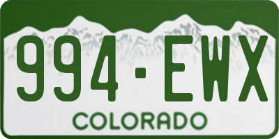 CO license plate 994EWX