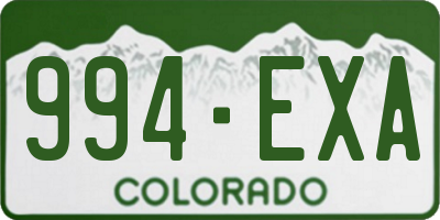 CO license plate 994EXA