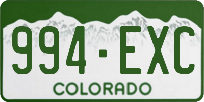 CO license plate 994EXC