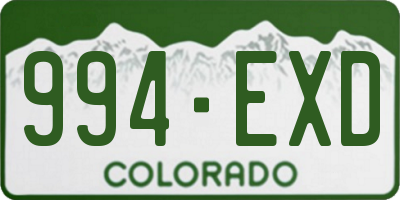 CO license plate 994EXD
