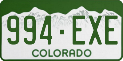 CO license plate 994EXE
