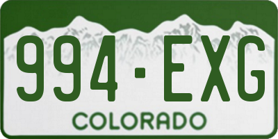CO license plate 994EXG