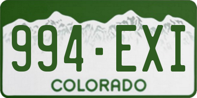 CO license plate 994EXI