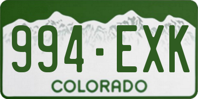 CO license plate 994EXK