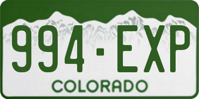 CO license plate 994EXP