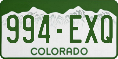 CO license plate 994EXQ
