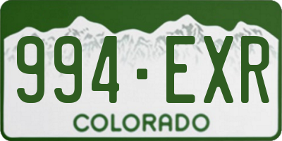 CO license plate 994EXR