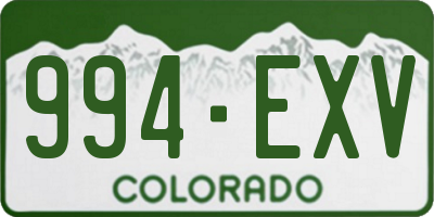 CO license plate 994EXV