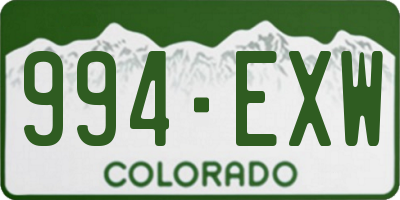 CO license plate 994EXW