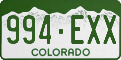 CO license plate 994EXX