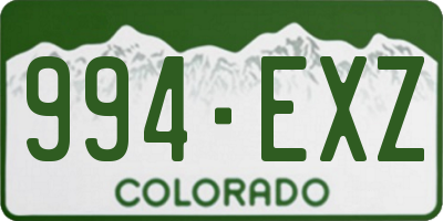 CO license plate 994EXZ