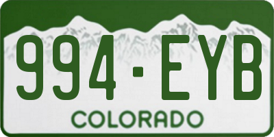 CO license plate 994EYB