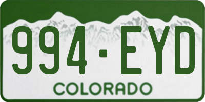 CO license plate 994EYD